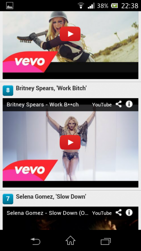 Platz 8 Britney Spears Work Bitch ( Letzte Woche Platz 7