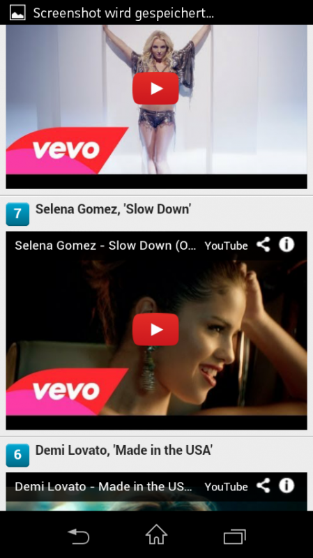 Platz 7 Selena Gomez Slow Down ( Letzte Woche Platz 9