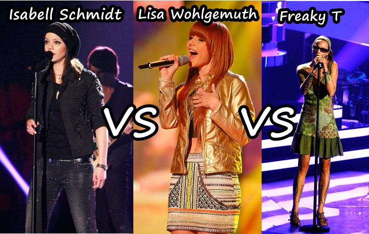 The Voice Of Germany - "Die Knockouts"
Isabell Schmidt vs. Lisa Wohlgemuth vs. Freaky T