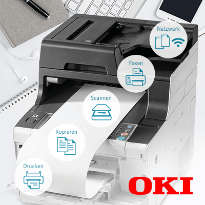 Bewerben und OKI 4-in-1 Multifunktionsdrucker testen!